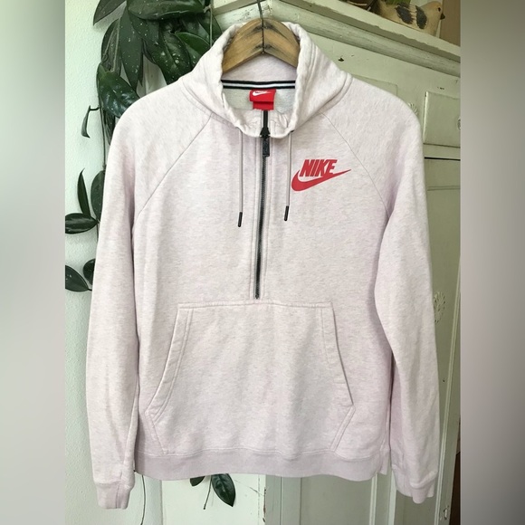 🔥Nike | Women’s pink heather half zip pullover mock neck sweatshirt, size S - Picture 8 of 13